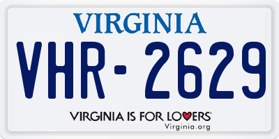 VA license plate VHR2629