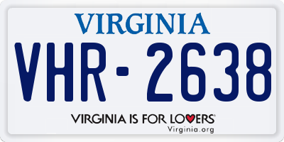 VA license plate VHR2638