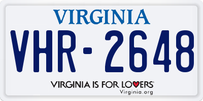 VA license plate VHR2648