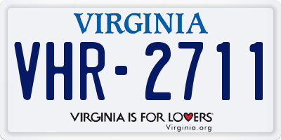 VA license plate VHR2711