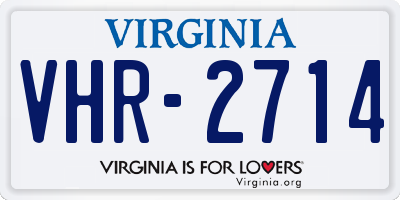 VA license plate VHR2714