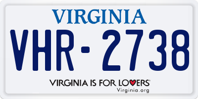 VA license plate VHR2738