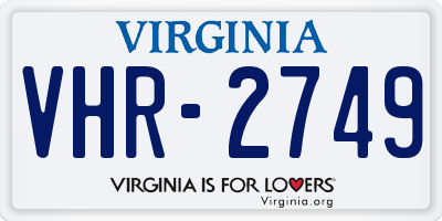 VA license plate VHR2749