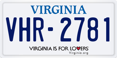 VA license plate VHR2781