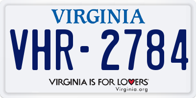 VA license plate VHR2784