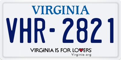 VA license plate VHR2821