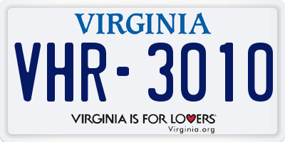 VA license plate VHR3010