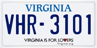 VA license plate VHR3101