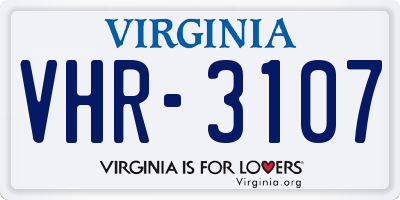 VA license plate VHR3107