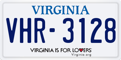VA license plate VHR3128