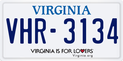 VA license plate VHR3134