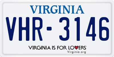 VA license plate VHR3146