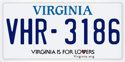 VA license plate VHR3186