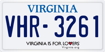 VA license plate VHR3261