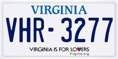 VA license plate VHR3277