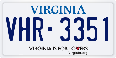 VA license plate VHR3351