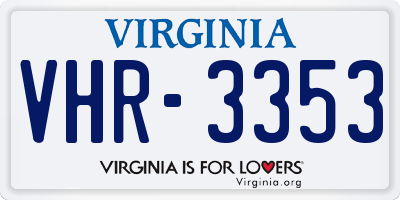 VA license plate VHR3353