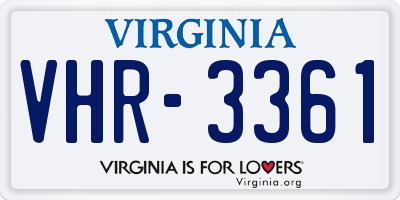 VA license plate VHR3361