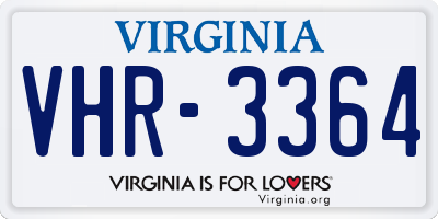 VA license plate VHR3364