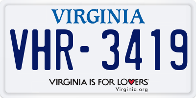 VA license plate VHR3419