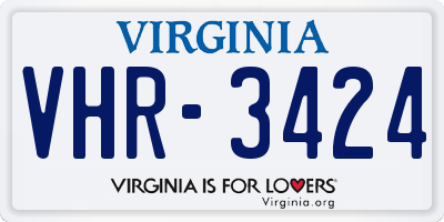 VA license plate VHR3424