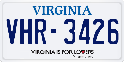 VA license plate VHR3426