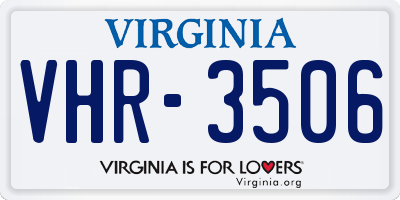 VA license plate VHR3506