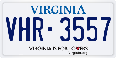 VA license plate VHR3557