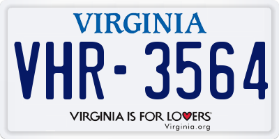VA license plate VHR3564