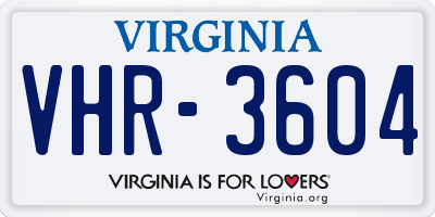 VA license plate VHR3604