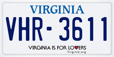 VA license plate VHR3611