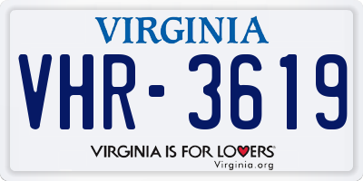 VA license plate VHR3619