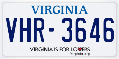 VA license plate VHR3646