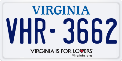 VA license plate VHR3662