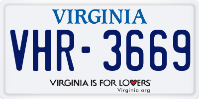 VA license plate VHR3669