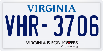 VA license plate VHR3706