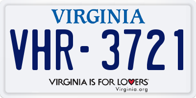 VA license plate VHR3721