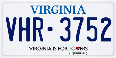 VA license plate VHR3752