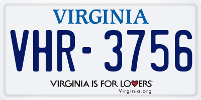 VA license plate VHR3756