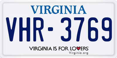 VA license plate VHR3769