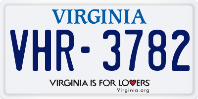 VA license plate VHR3782