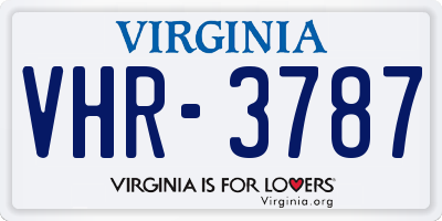 VA license plate VHR3787