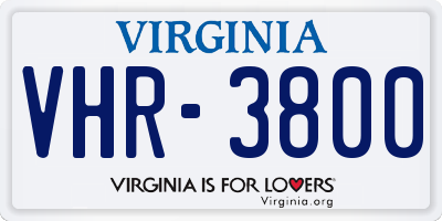 VA license plate VHR3800