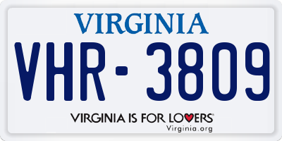VA license plate VHR3809