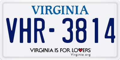 VA license plate VHR3814