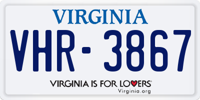 VA license plate VHR3867