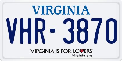 VA license plate VHR3870