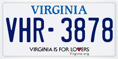 VA license plate VHR3878