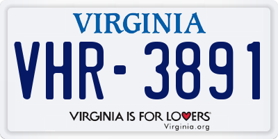 VA license plate VHR3891