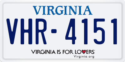 VA license plate VHR4151